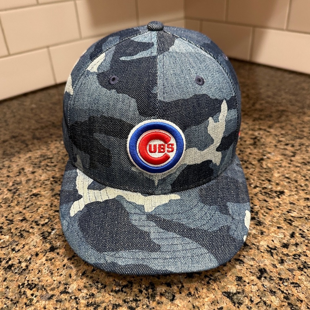 Chicago Cubs Hat New Era 9FIFTY Snapback Baseball Cap Adjustable Denim Camo Blue